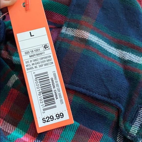 NWT Colsie Notch Collar Flannel Plaid Pajamas L - Picture 3 of 3
